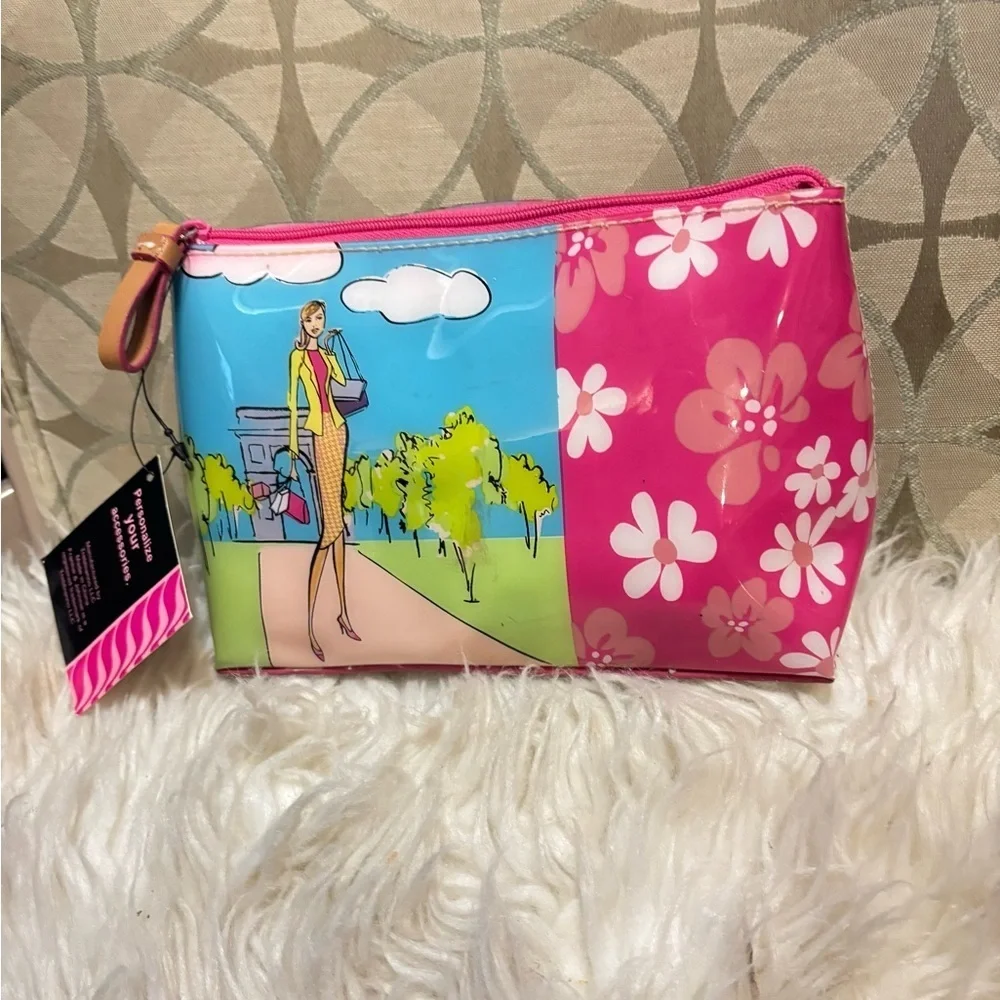 frankie johnnie summer zip pouch flower style Make Up bag